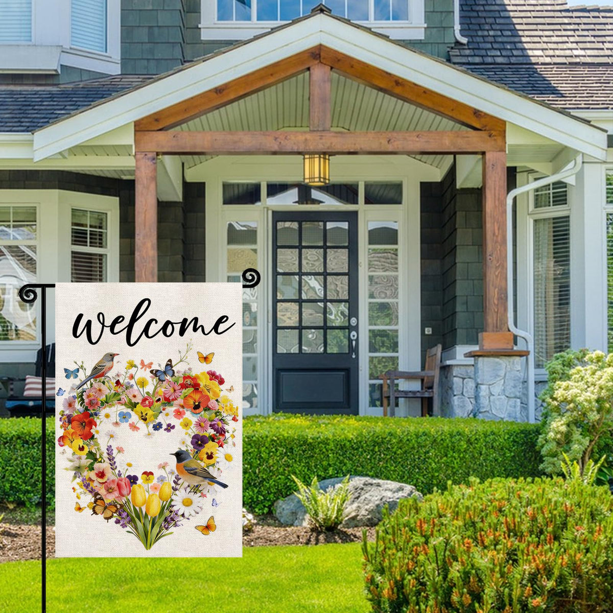 YCDMLJC Garden entry decor flag brightens yards and welcomes visitors with seasonal charm