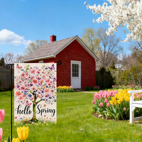 YCDMLJC Hello Spring flag durability—heat and UV resistant, non-fading print