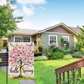 YCDMLJC Hello Spring flag at entrance decor, perfect for spring parties