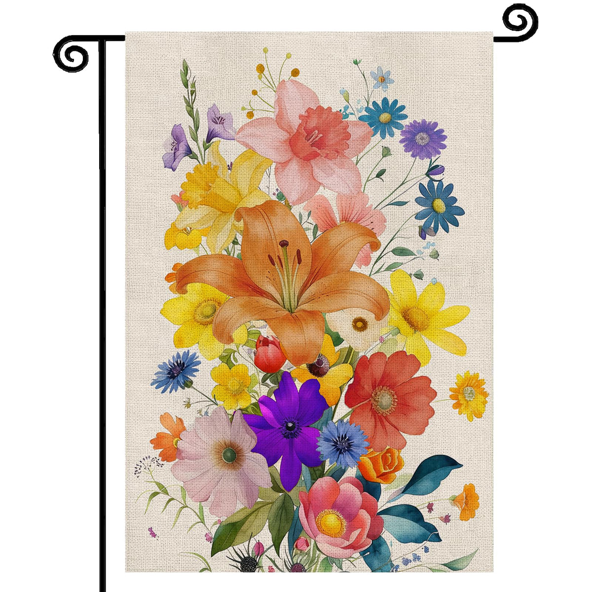 YCDMLJC spring floral garden flag front view enhances curb appeal