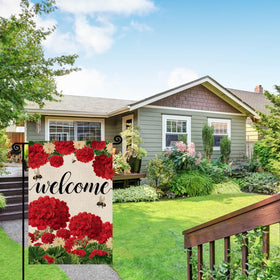 YCDMLJC welcome flag brightens outdoor spaces for gatherings and spring occasions.
