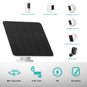 YCTechCam 5W panel mounted on adjustable bracket for flexible sun angle