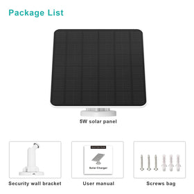 YCTechCam 5W panel pack with screws and manual
