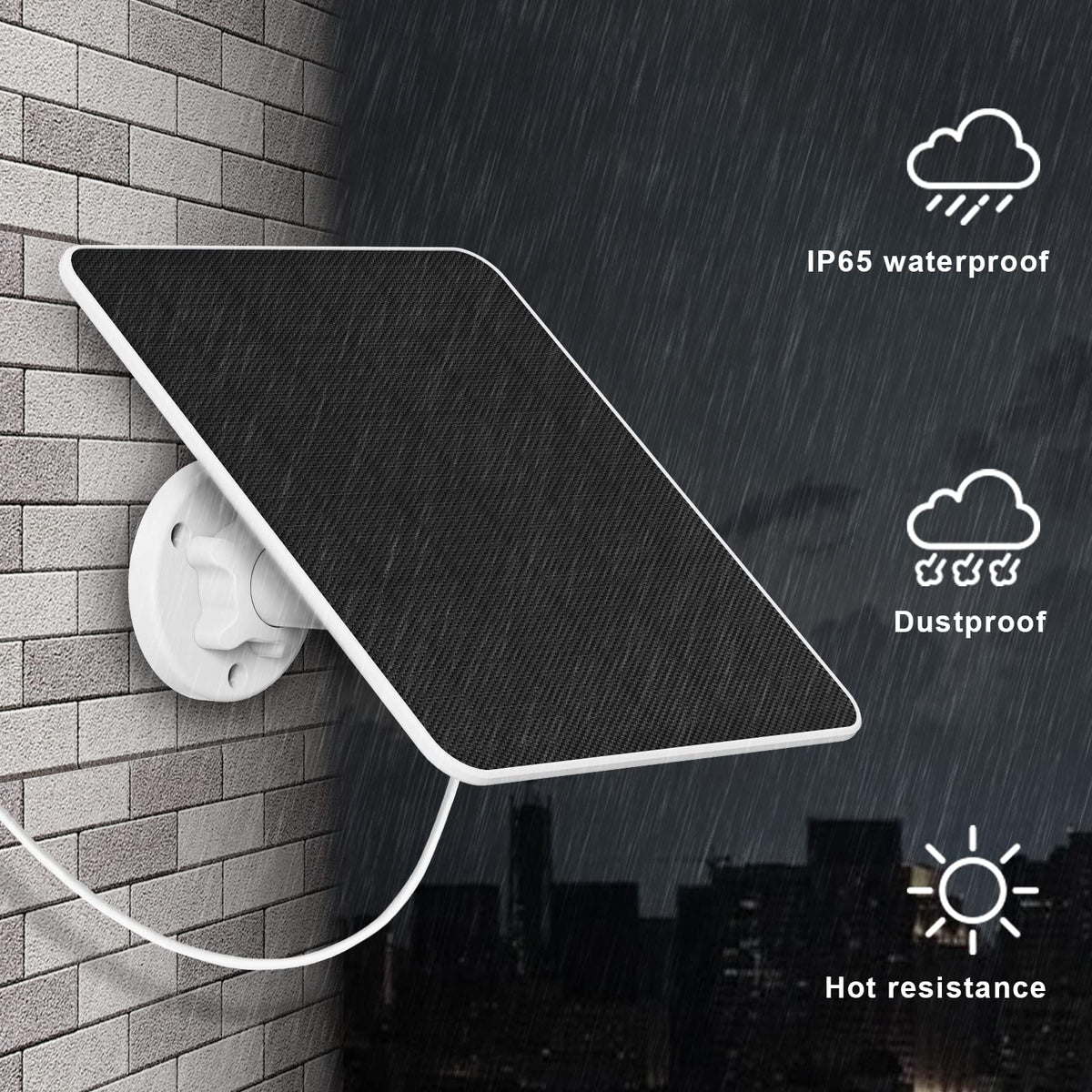 YCTechCam 5W solar panel includes USB-C and barrel connectors for easy setup