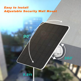 YCTechCam 5W solar panel on Wyze Battery Cam Pro for reliable power