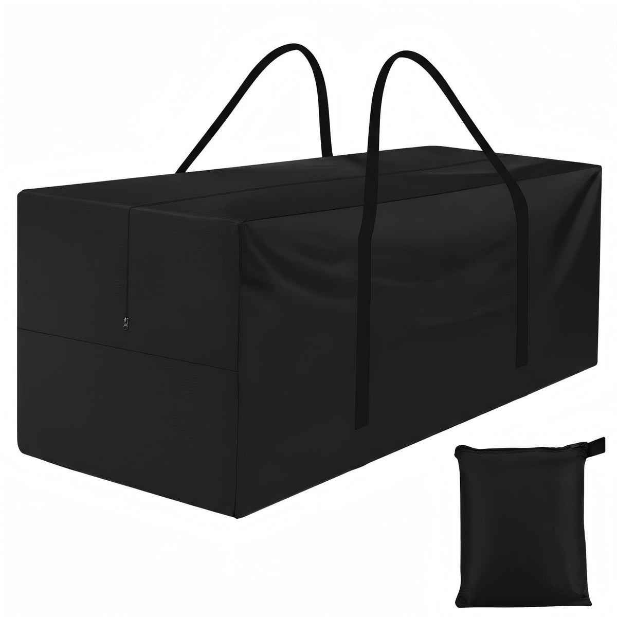 Yczzzj patio cushion storage bag zipper close-up with durable outdoor closure.