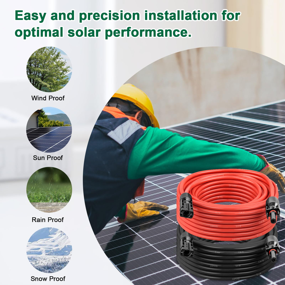 YDDECW rugged outdoor-ready cable for roof, boat, and car solar setups