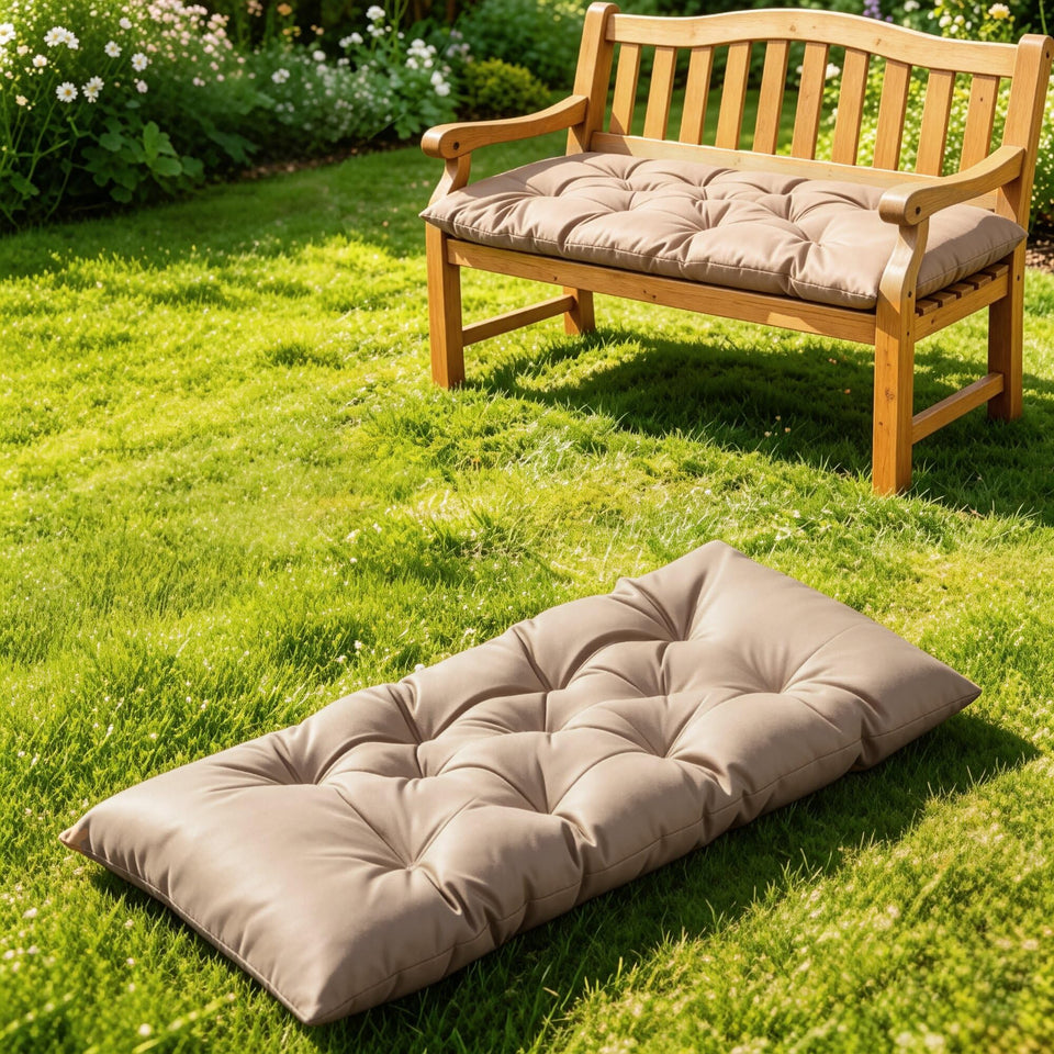 Yddsky bench cushion weatherproof 47.3in khaki for outdoor use.