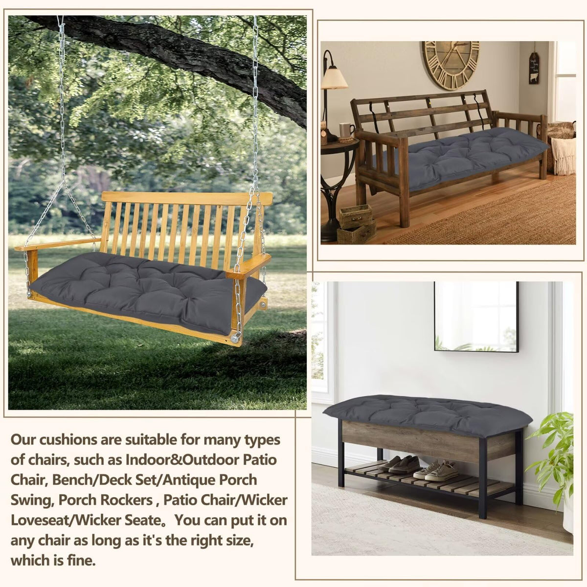 Yddsky cushion in 120x50x50 cm size for larger outdoor benches