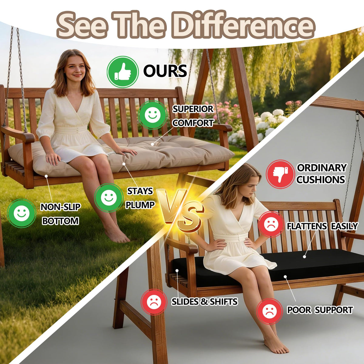 Yddsky patio bench cushion for indoor-outdoor use 47.3in.