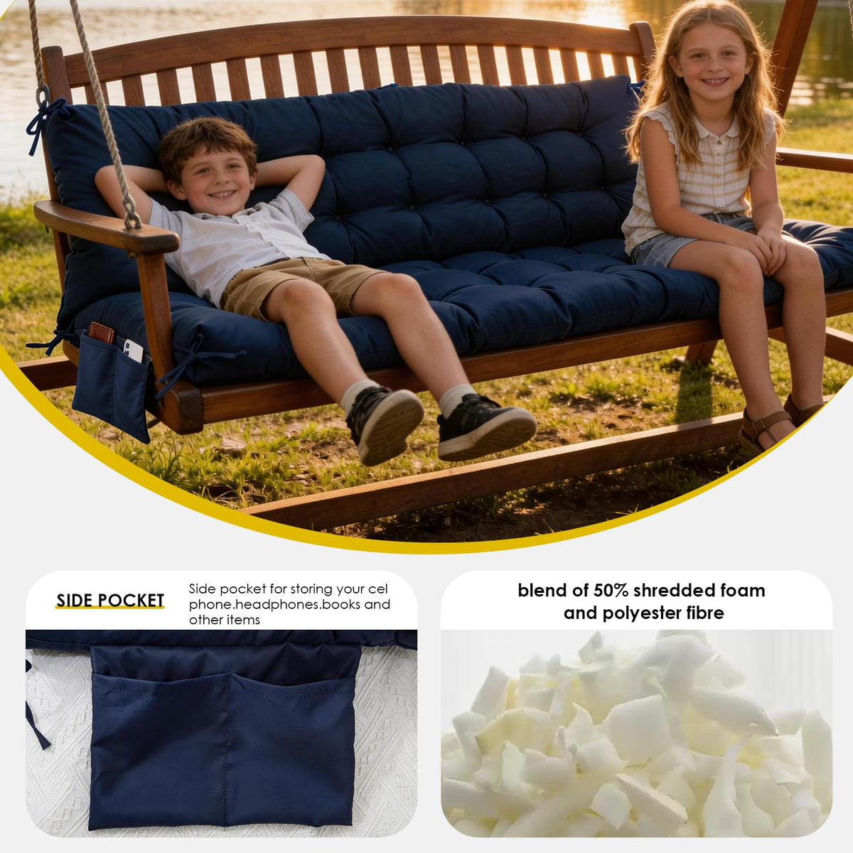 Yddsky easy-to-clean cushion can be wiped with a damp cloth