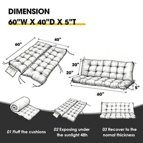 Yddsky thickened swing cushion highlighting 60x40 padding for enhanced outdoor comfort