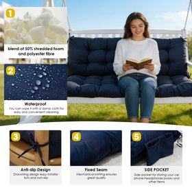 Yddsky swing cushion with ties and anti-slip straps prevents movement