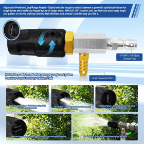 YDHFTYS 15-foot hose and inline shut-off for quick soap-to-rinse switching