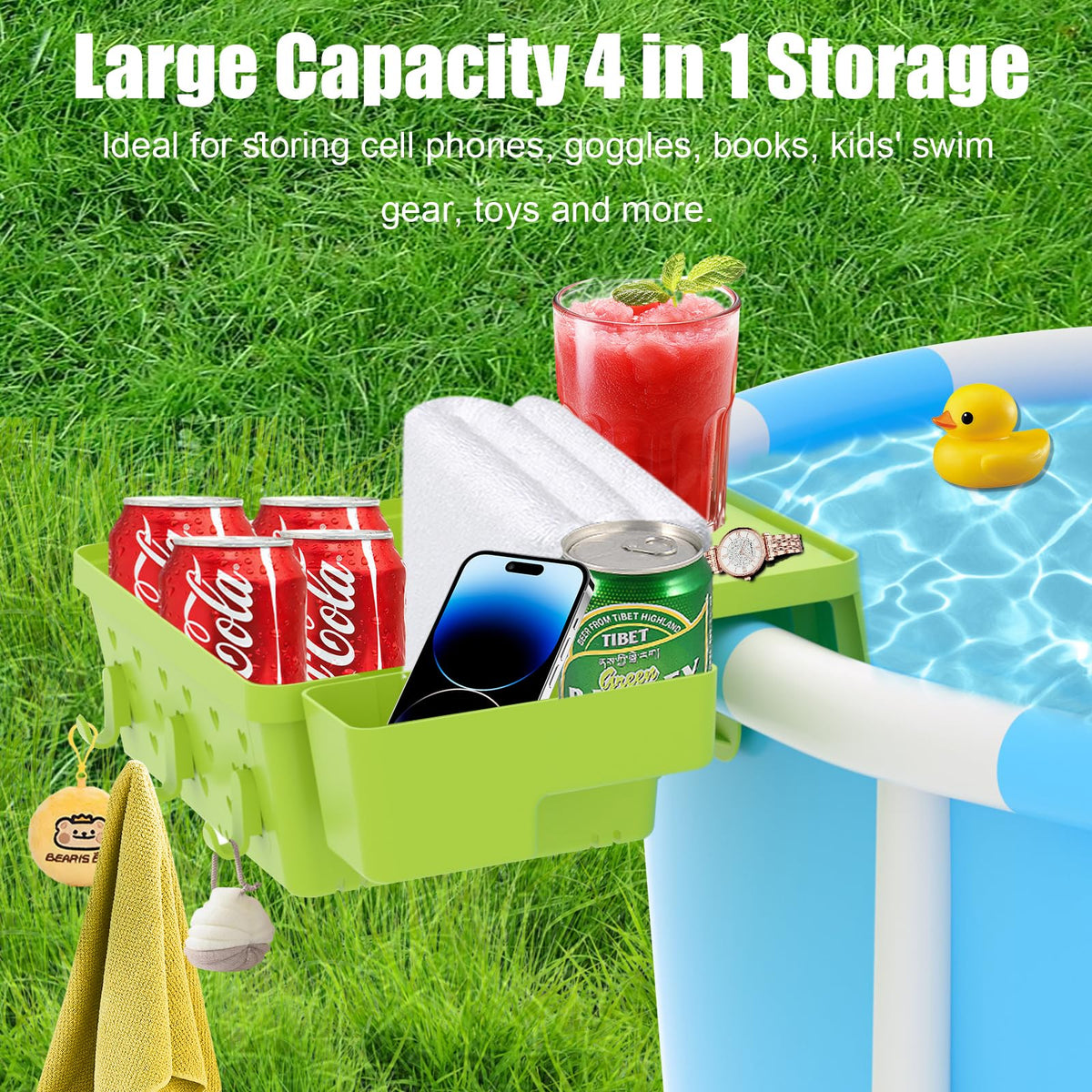 YDHZ poolside basket offers large capacity for towels, goggles, and phones.