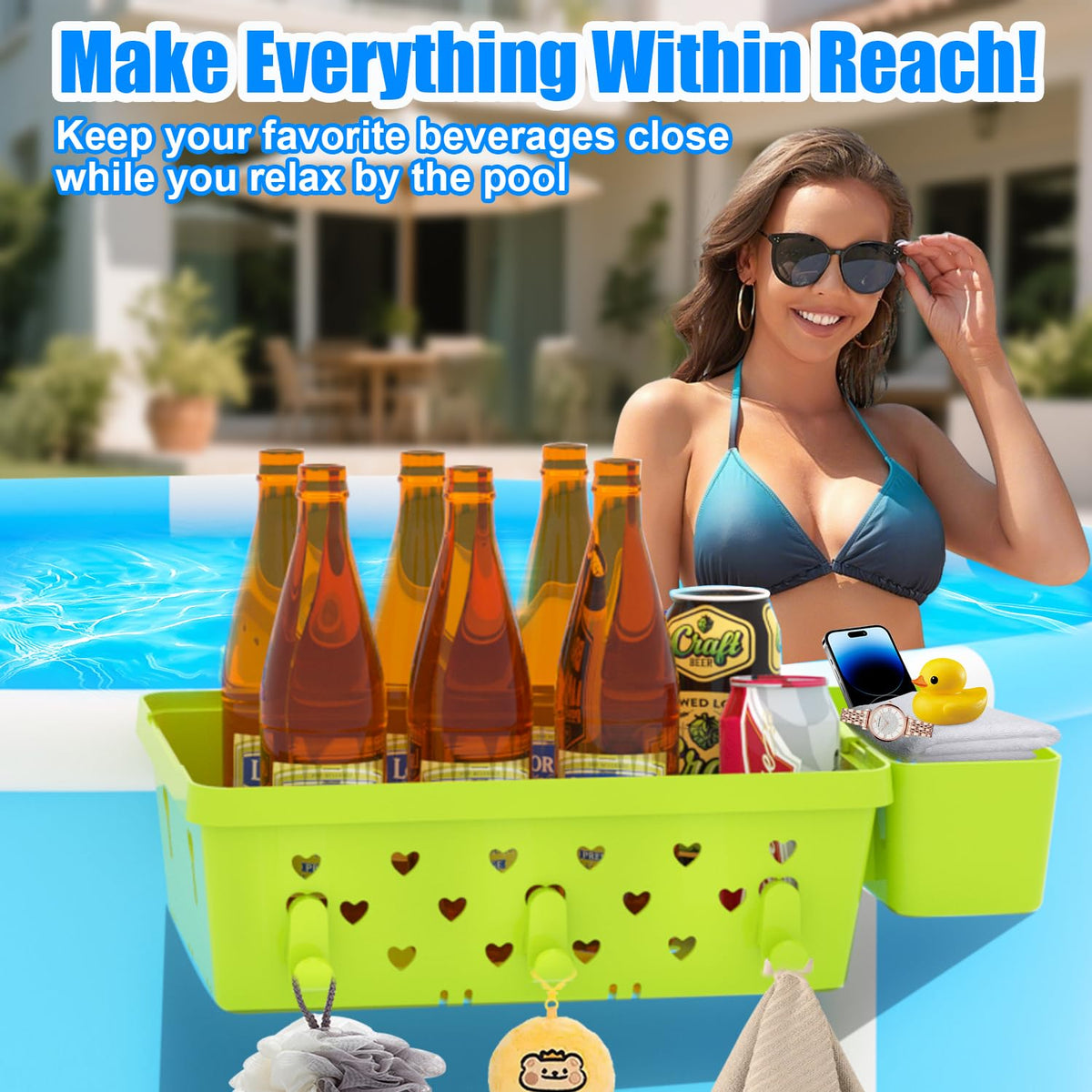 YDHZ basket features a stable embedded rod for level poolside setup.