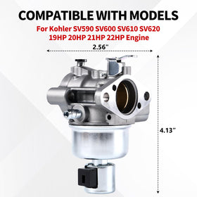 YDO Kohler SV600 carburetor close-up reveals smooth linkage and components.