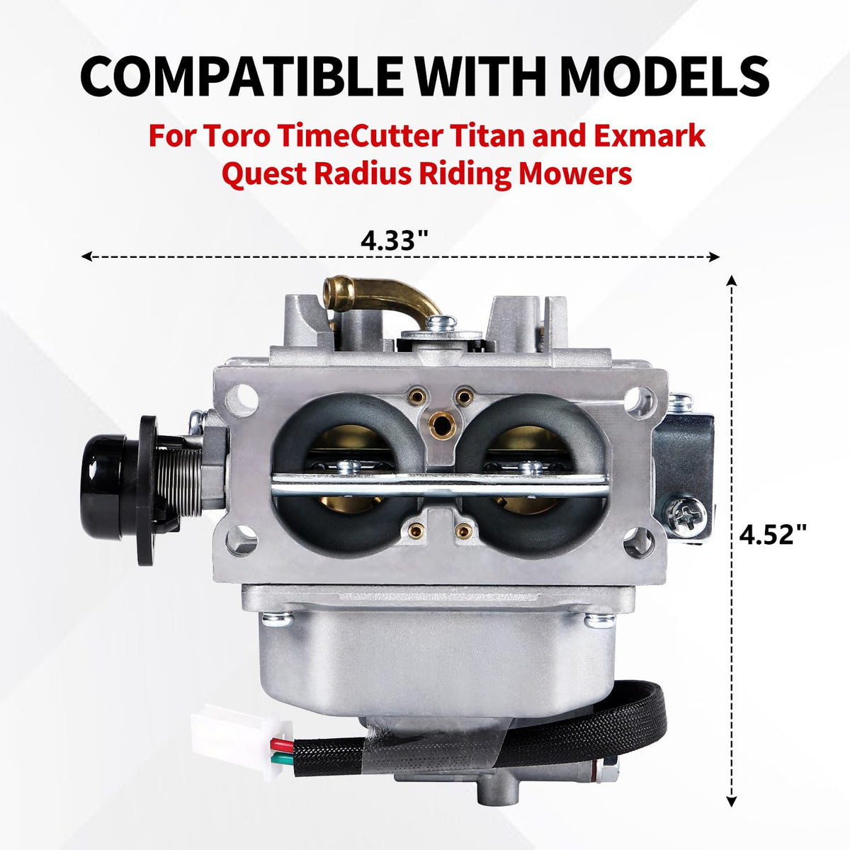 YDO carburetor Toro TimeCutter Titan front view emphasizes durable construction