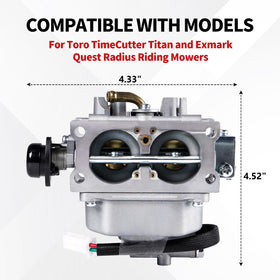 YDO carburetor Toro TimeCutter Titan front view emphasizes durable construction