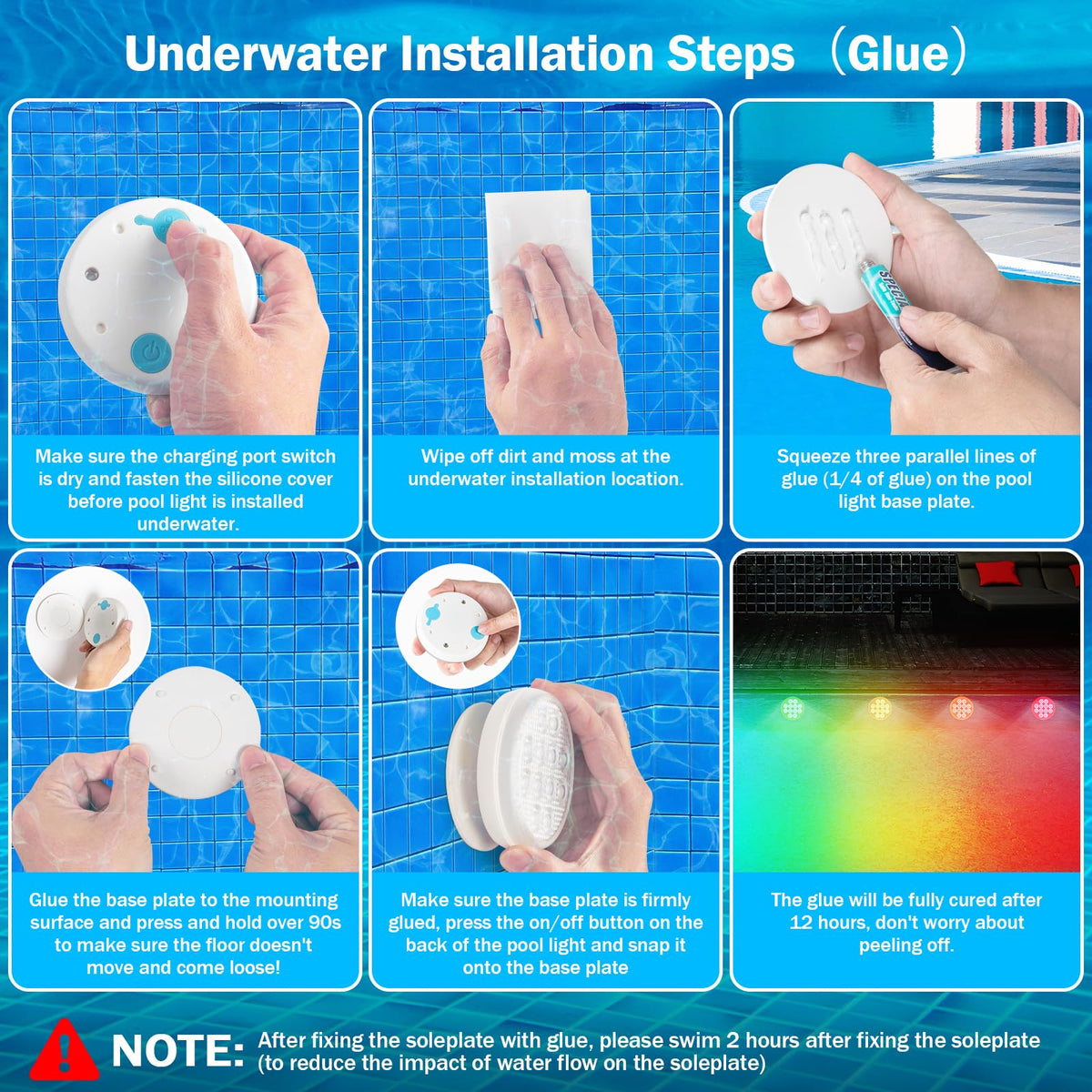 YDXZBC Pool Lights remote control enabling color changes from distance.