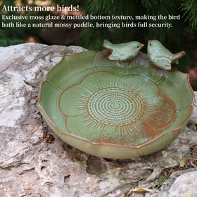Yeaco ceramic bird feeder tray with durable outdoor design