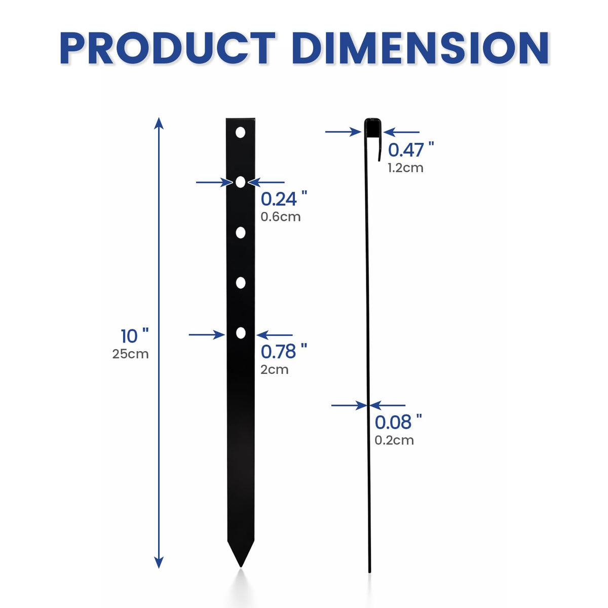 Yeahjiae 10-inch six-hole stake anchors edging securely.