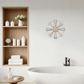 YEAHOME bathroom windmill wall art adds rustic charm to baths.