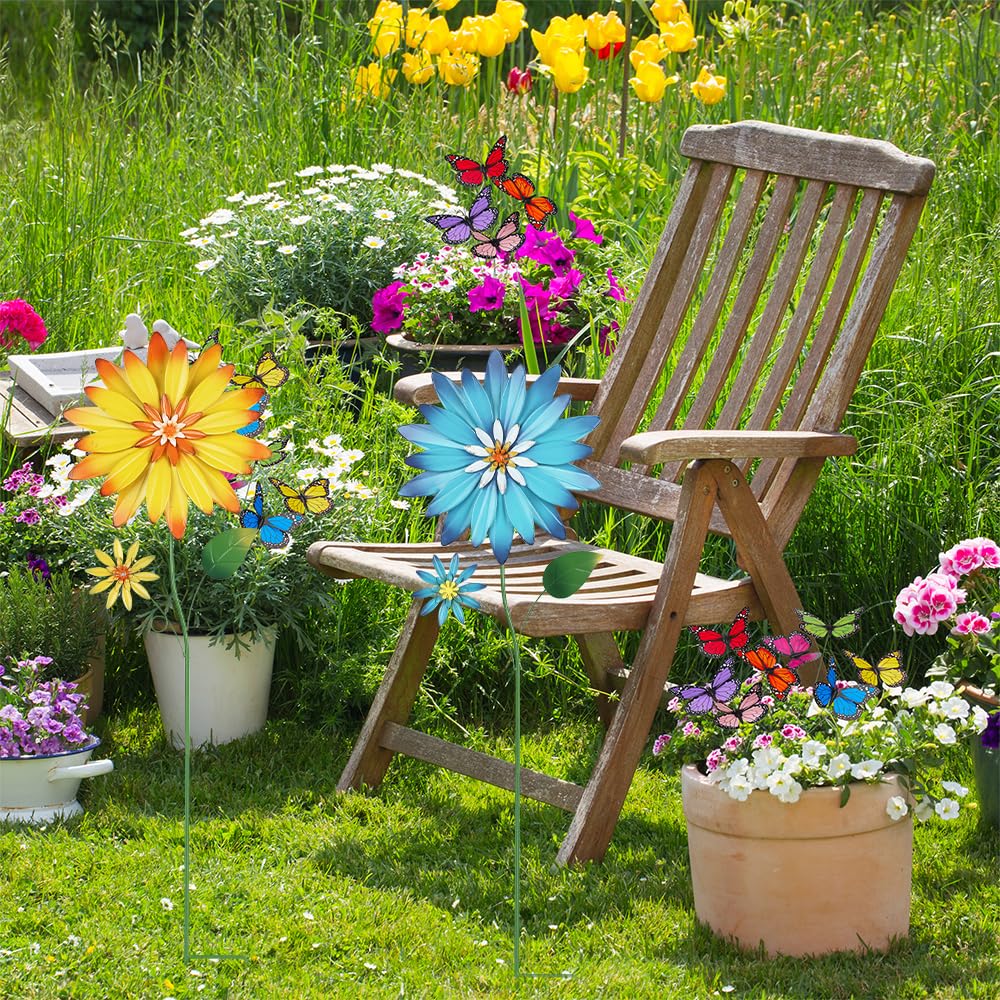 35.4 inch tall stakes create a vibrant garden focal point.