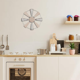 YEAHOME living room windmill wall art pairs with neutral tones.