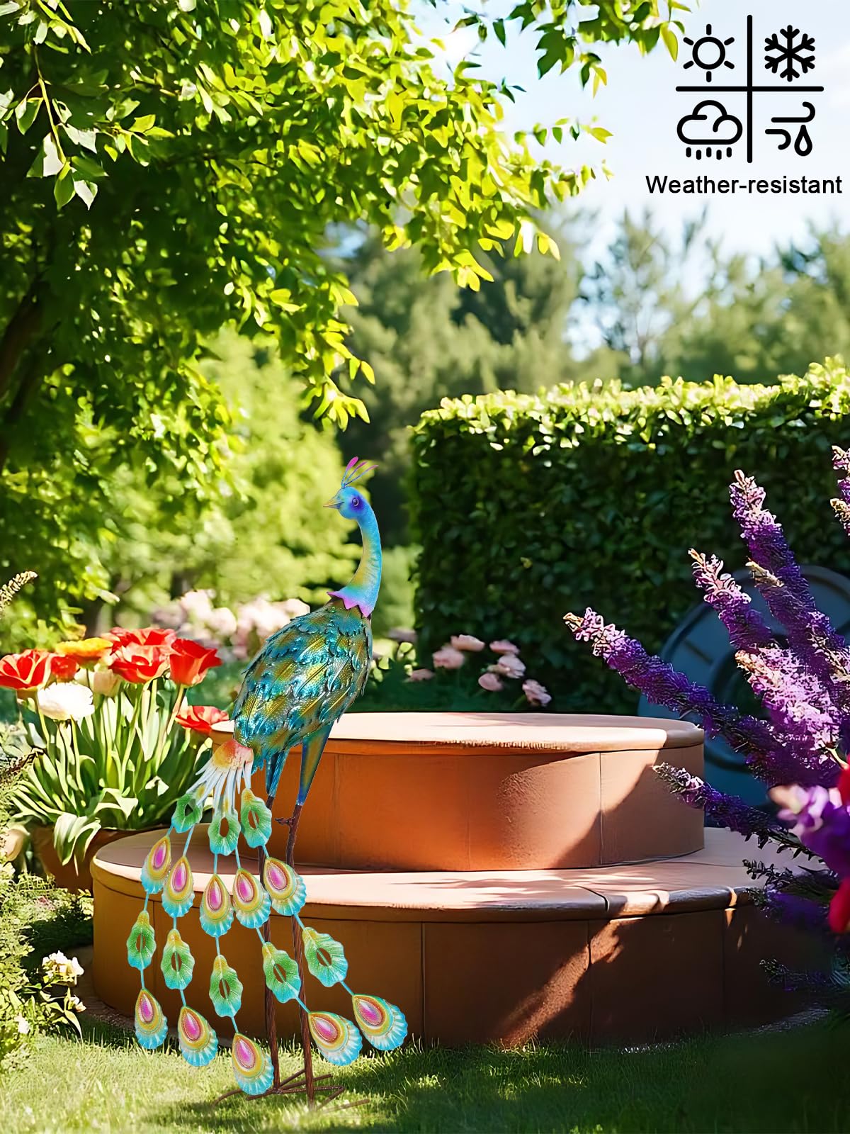 Ideal yard centerpiece that adds color and whimsy to outdoor spaces.
