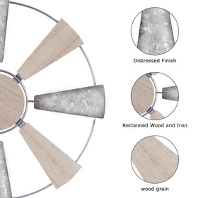 YEAHOME rustic windmill wall decor with metal finish adds texture and character.