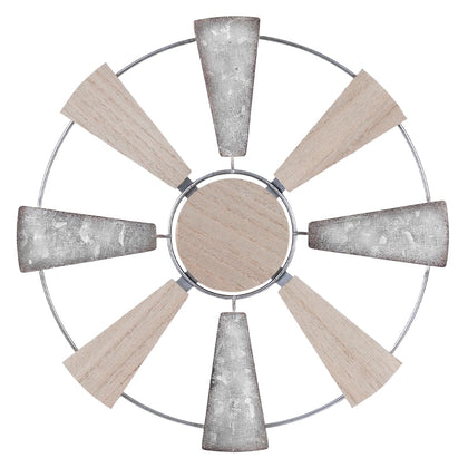 YEAHOME windmill wall art 11-inch adds rustic charm to the living room.
