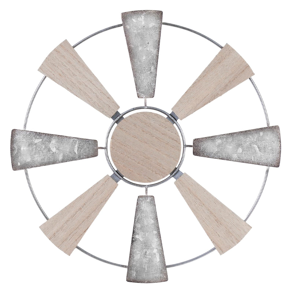 YEAHOME windmill wall art 11-inch adds rustic charm to the living room.