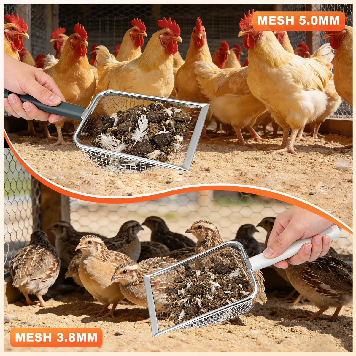 YEAROCK 5mm mesh scoop handles larger litter debris