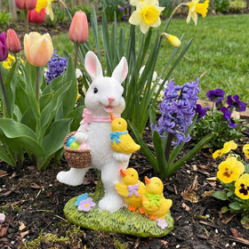 YECRUX Bunny Decor with baby geese on porch enhances curb appeal.