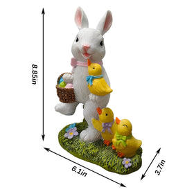 YECRUX Hand-painted bunny with goslings shows fine Easter detail.