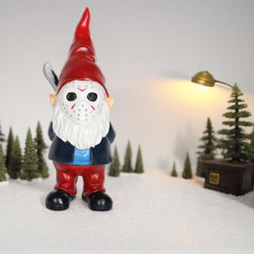 YECRUX Christmas horror decor gnome transitions from spooky to festive.