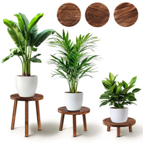 Yedcxup plant stand three-patterns highlights decor while guiding water away from floors