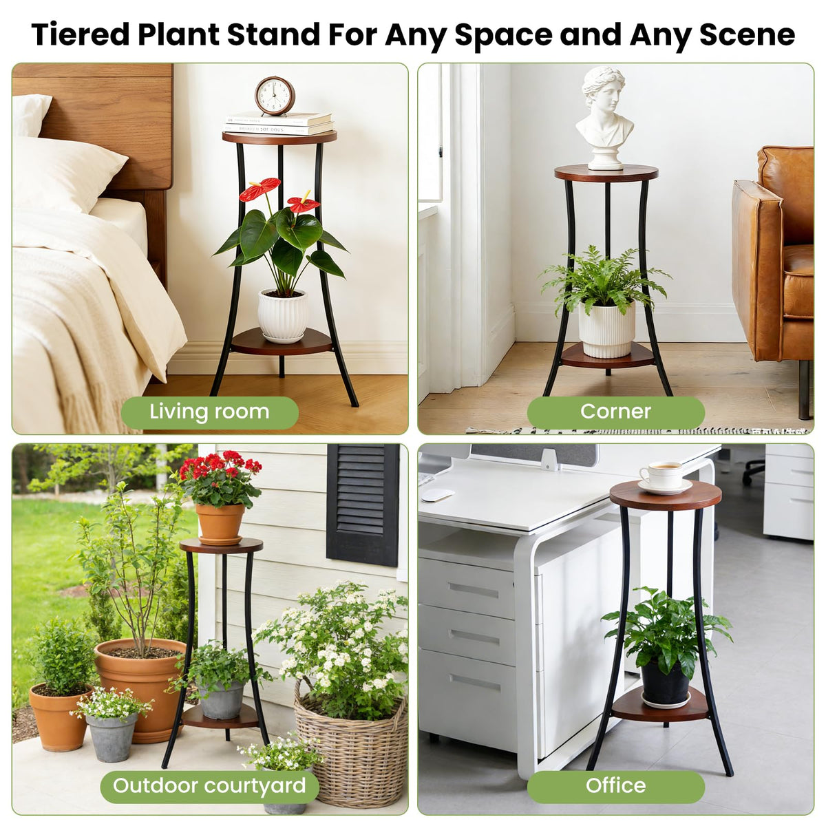 Yedcxup versatile plant display for living rooms, balconies, or offices.