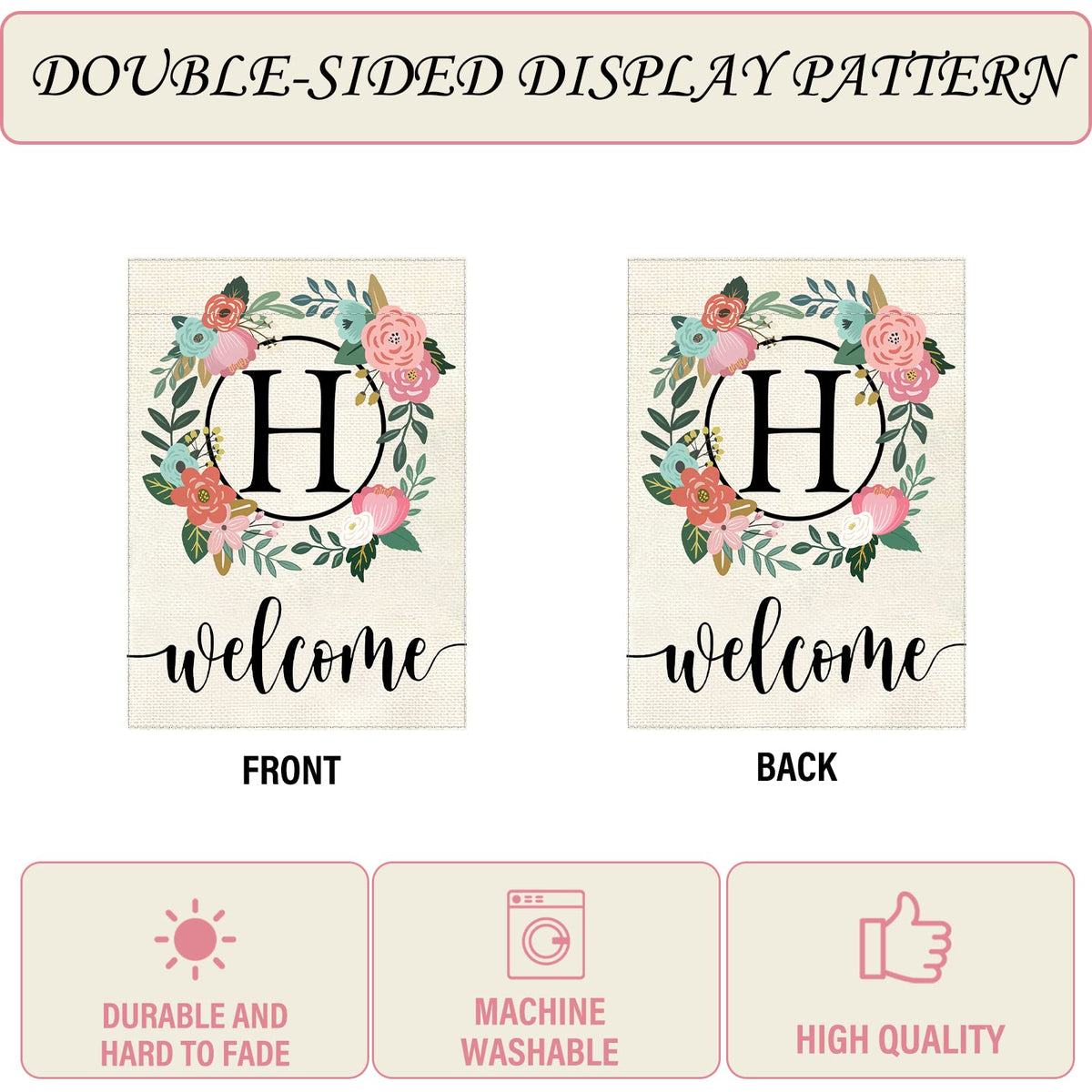 YeeCASE last-name initial garden flag highlights family welcome