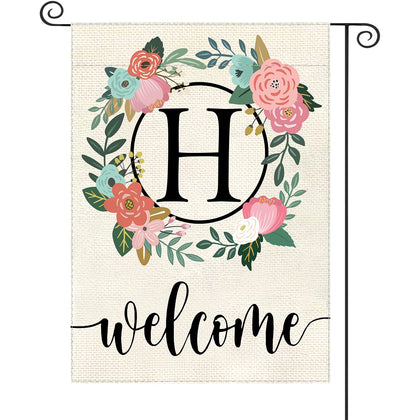 YeeCASE monogram floral garden flag adds curb appeal with a refined look