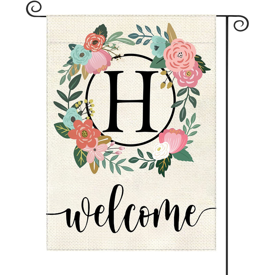 YeeCASE monogram floral garden flag adds curb appeal with a refined look