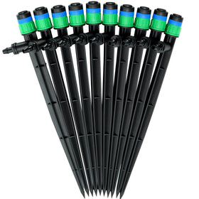 Yeedoox drip emitter with 360-degree spray for even watering.