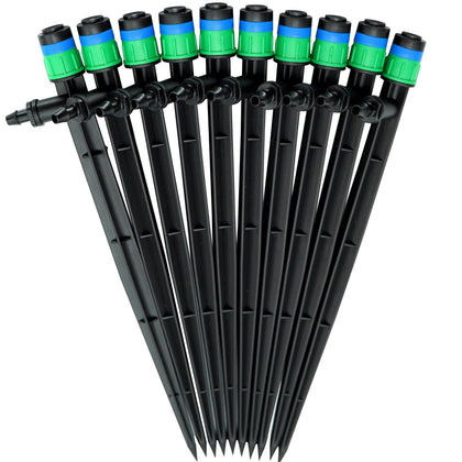 Yeedoox drip emitter with 360-degree spray for even watering.