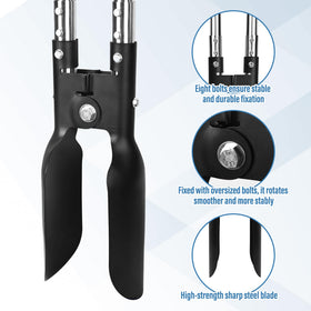 YEELOR 55-inch stainless handle reaches tall setups with reduced bending.