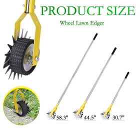 YEELOR adjustable-height handle demonstrates different working positions for comfortable trimming.