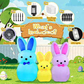 Yeenuo Easter bunny setup with built-in blower inflates in seconds.