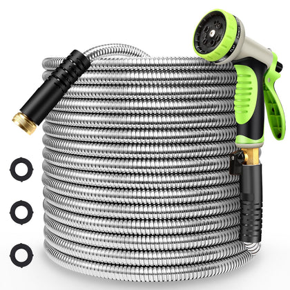 Yeenuo metal garden hose 25ft compact design for easy storage and wide coverage
