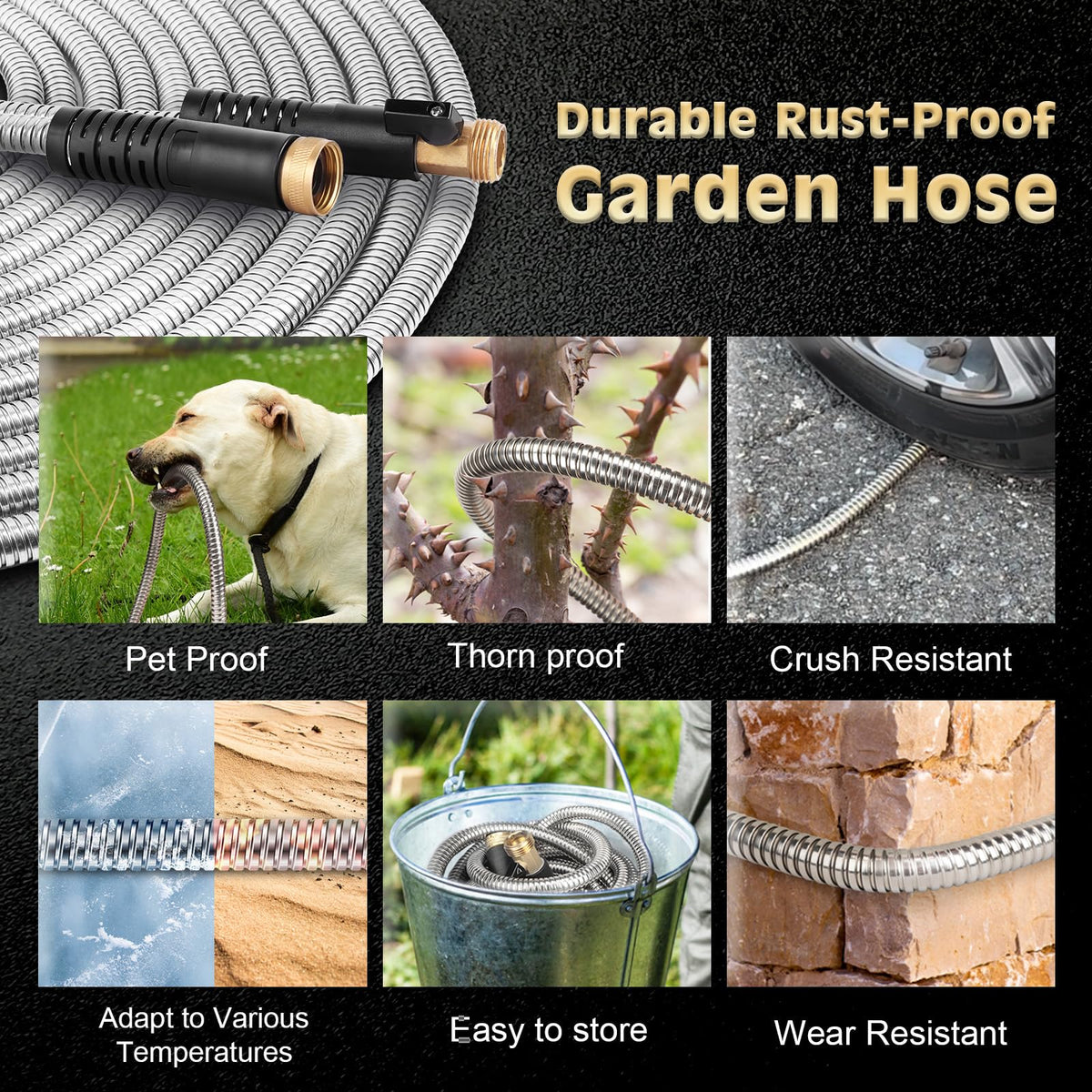 Yeenuo metal garden hose ergonomic spray nozzle provides precise control