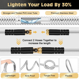 Yeenuo metal garden hose kink-free spiral design for smooth maneuvering